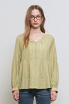 General Idea WOMAN Summer Loose Fit Raglan Pintuck Blouse