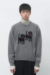 General Idea UNISEX Twin Dog Jacquard Knit Pullover