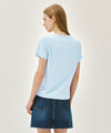 Marithé François Girbaud W CLASSIC LOGO TEE ice blue
