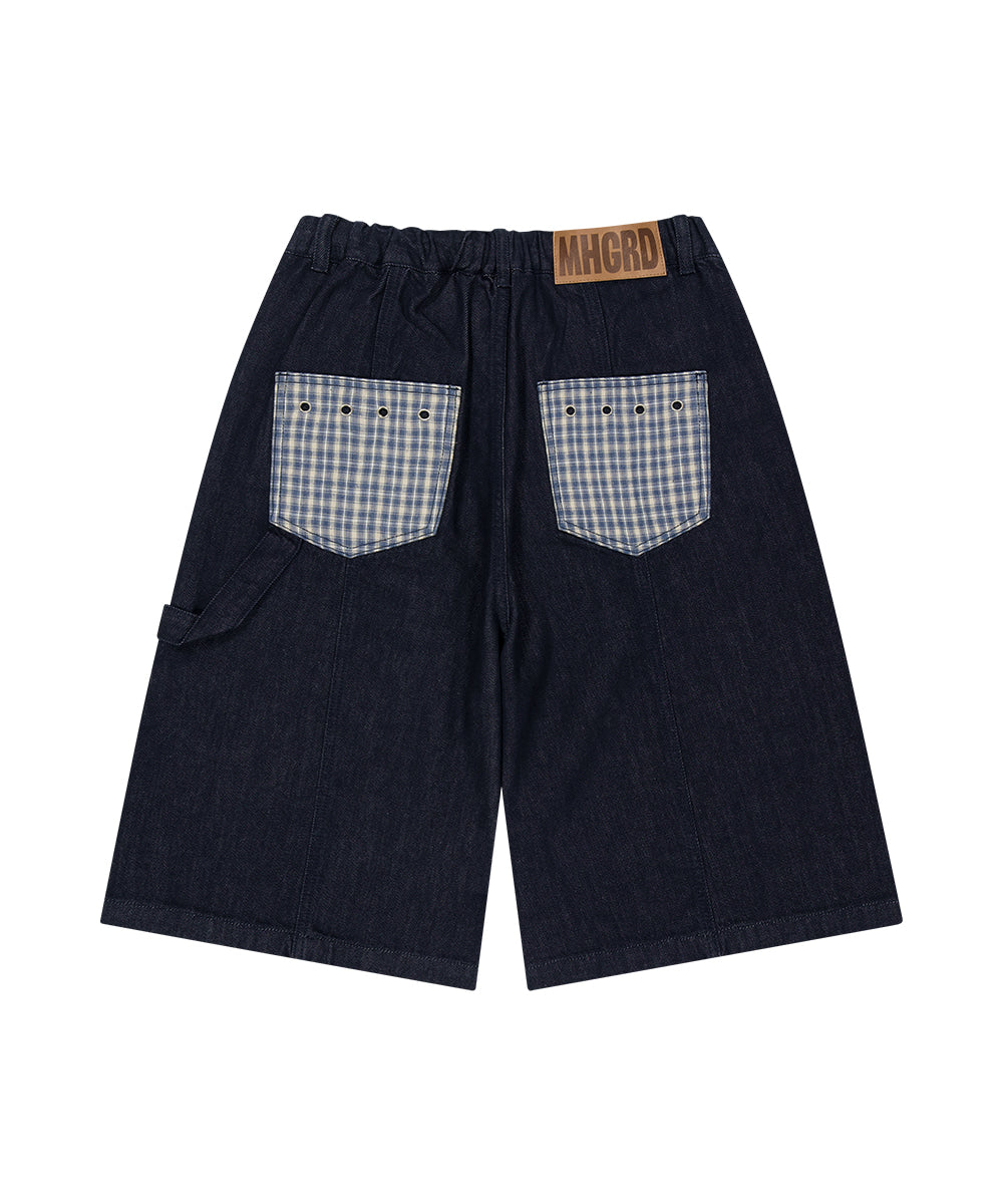 Mahagrid Bermuda Check Pocket Denim Short [Indigo]