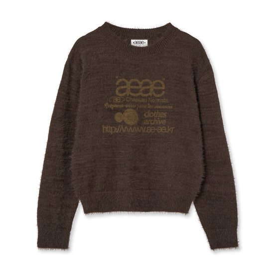 AEAE Web Logo Crop Hairy Knit