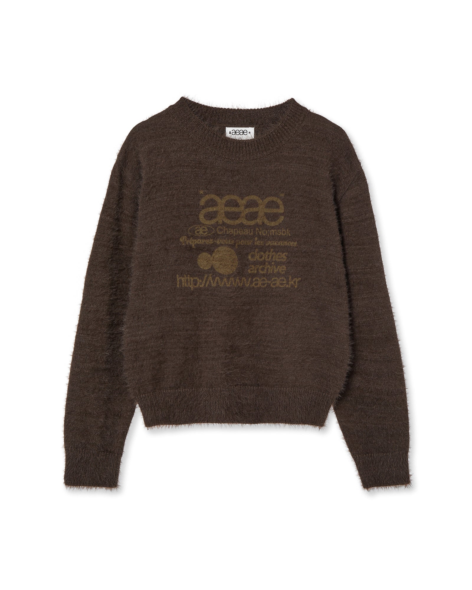 AEAE Web Logo Crop Hairy Knit