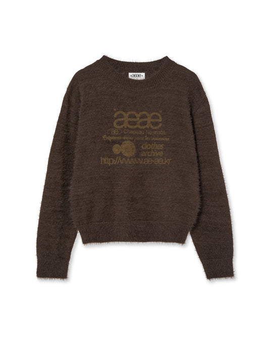 AEAE Web Logo Crop Hairy Knit