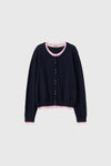 General Idea WOMAN Double Layered Crew Neck Cardigan