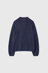 General Idea [XXL Exclusive] Unisex Color-Block Collar Henry Neck Knit [Light Blue]