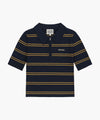 Marithé François Girbaud W STRIPE HALF ZIP UP SLIM KNIT