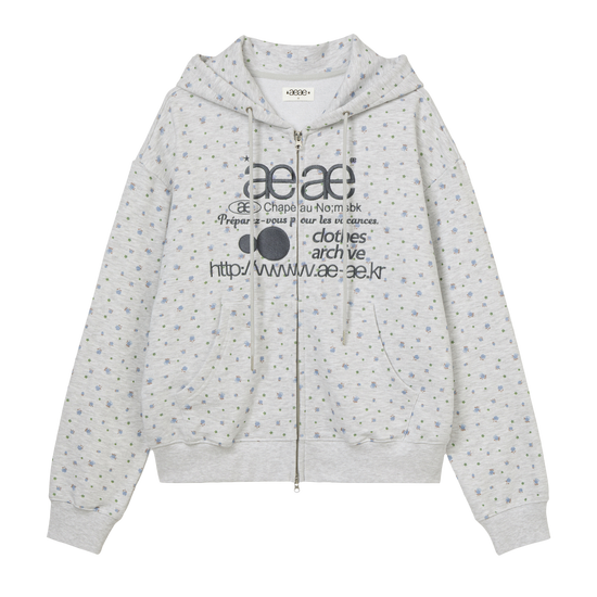 AEAE Web Logo Flower Hood Zip Up