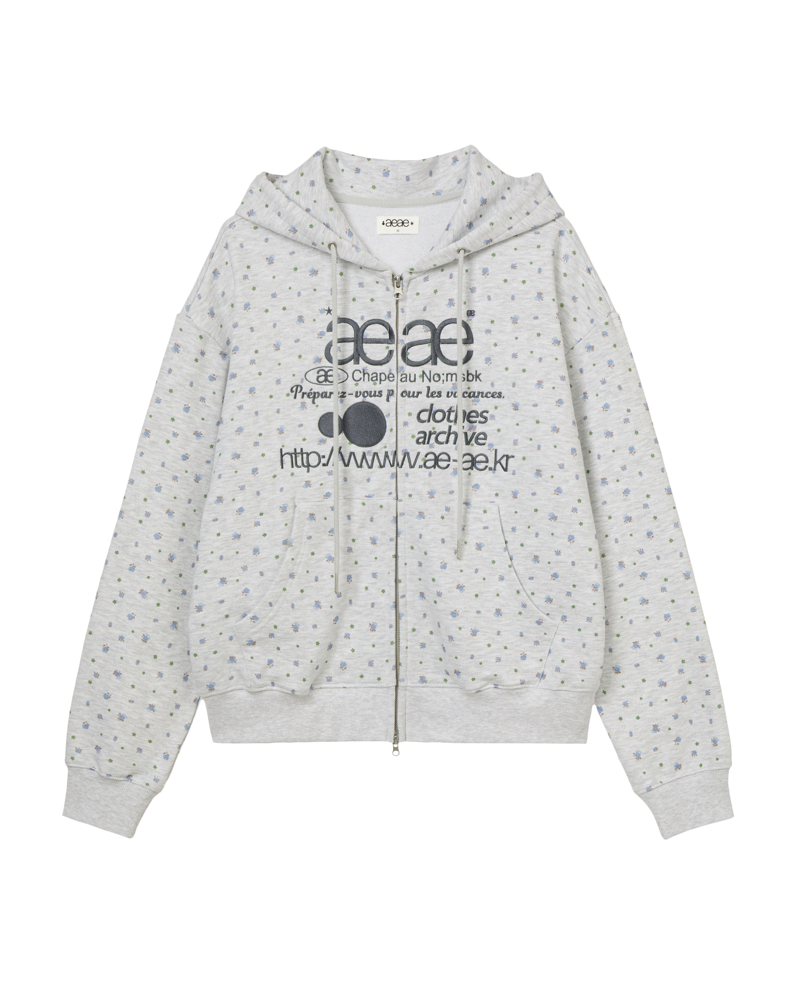 AEAE Web Logo Flower Hood Zip Up
