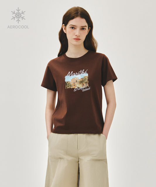 Marithé François Girbaud W AEROCOOL RESORT GRAPHIC TEE