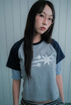 Nice Ghost Club 3 Star Dot Raglan Crop Tee