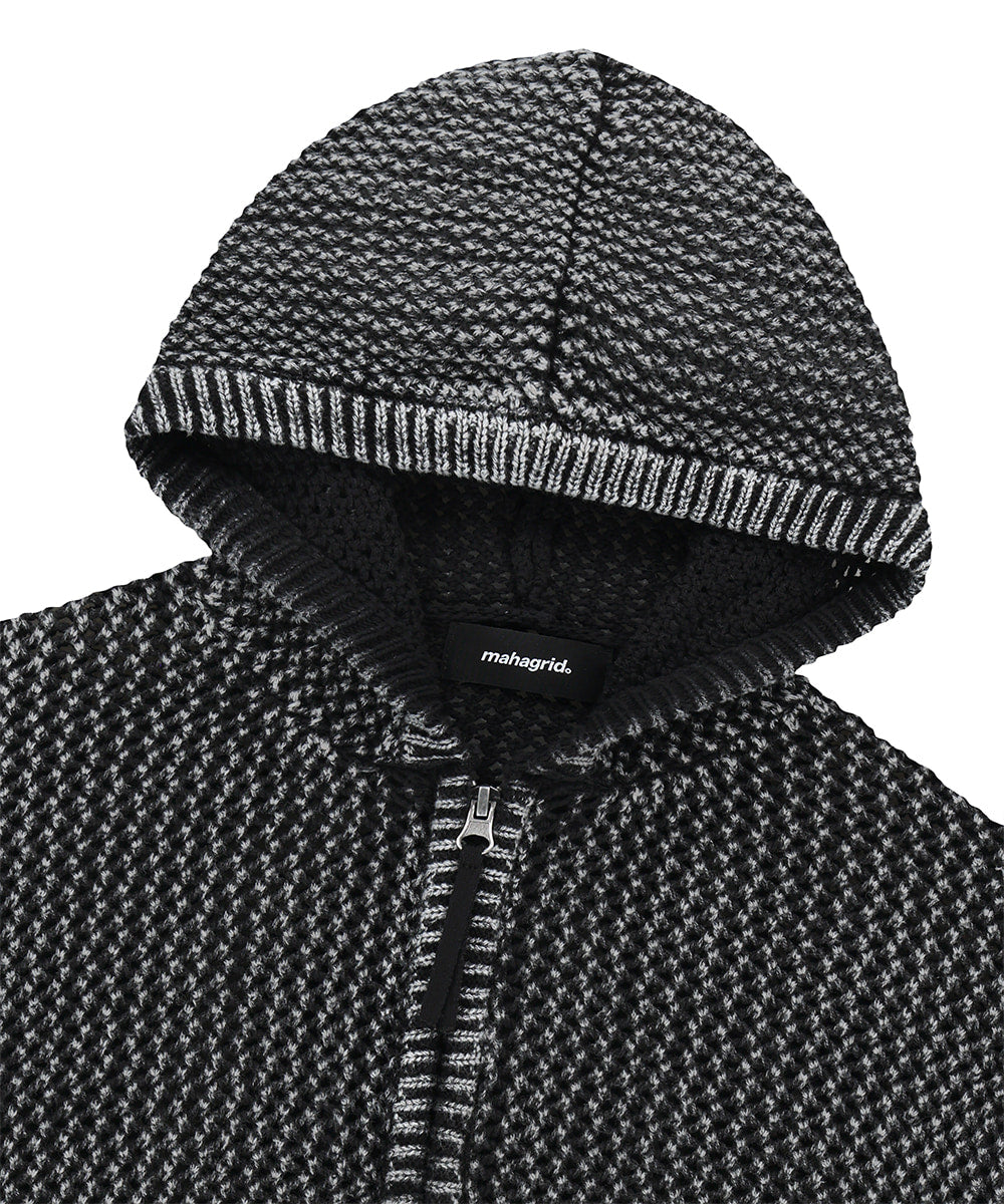 Mahagrid Pigment Mesh Zip Up Knit