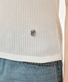 Marithé François Girbaud W SQUARE NECK LACE DETAIL TEE