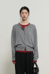General Idea WOMAN Double Layered Crew Neck Cardigan