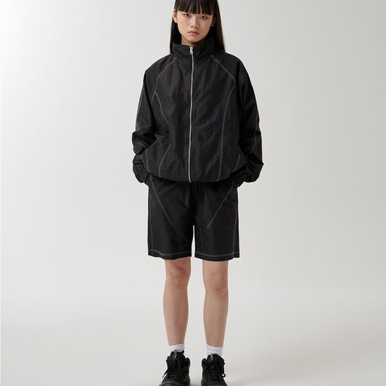 Mahagrid Cover Stitch Nylon Track Short