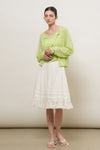 General Idea WOMAN Punching Ruffle Sleeveless Cardigan Set