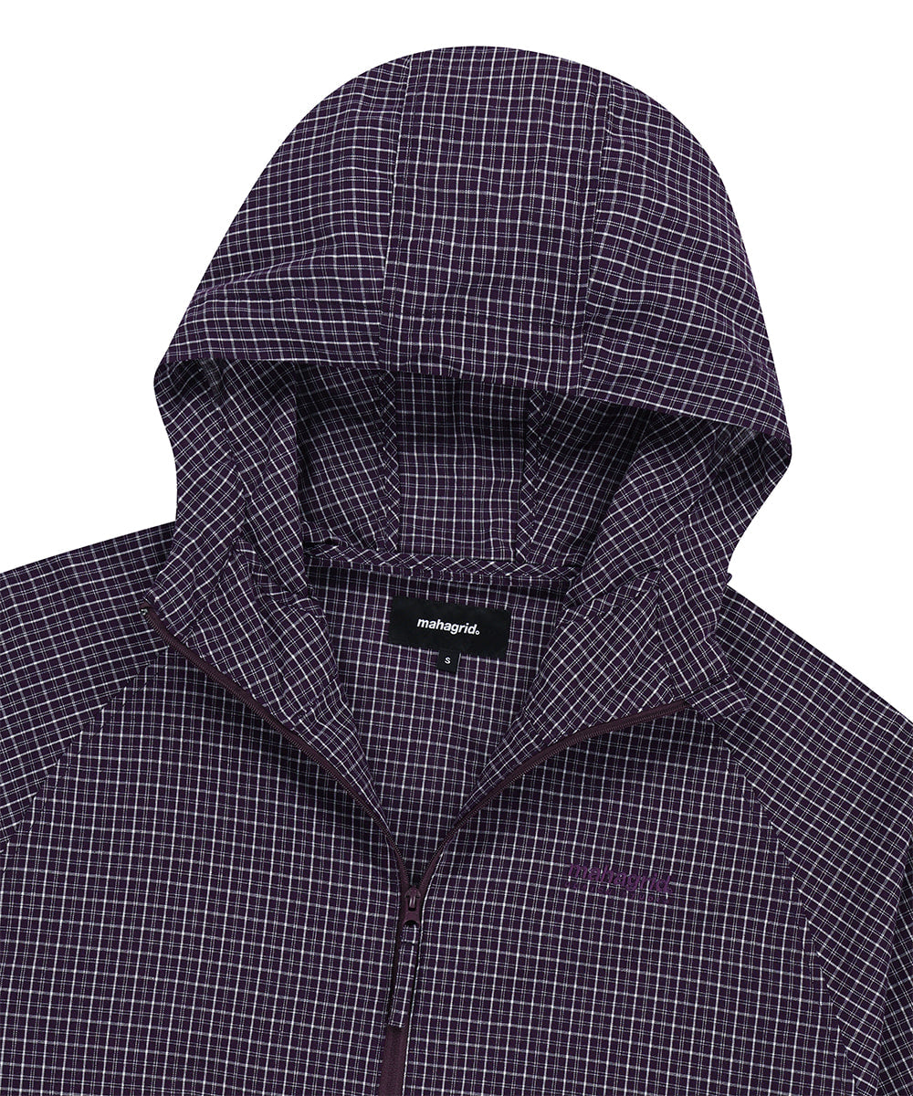 Mahagrid Check Windbreaker in Purple