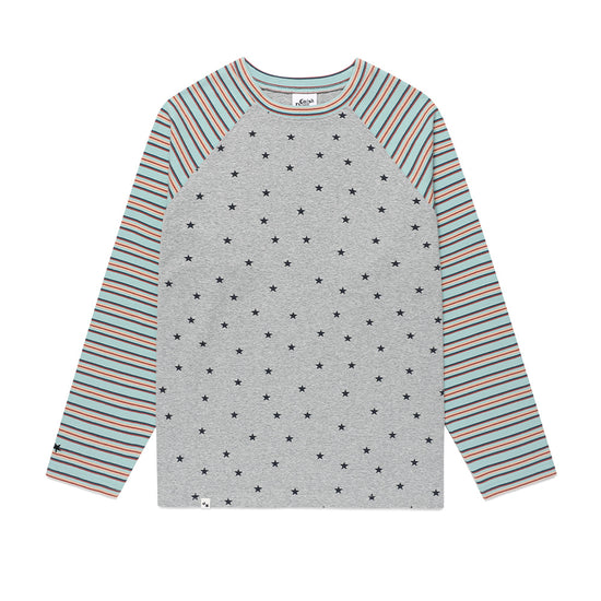 Cavish Striped Star Raglan Long Sleeve Tee