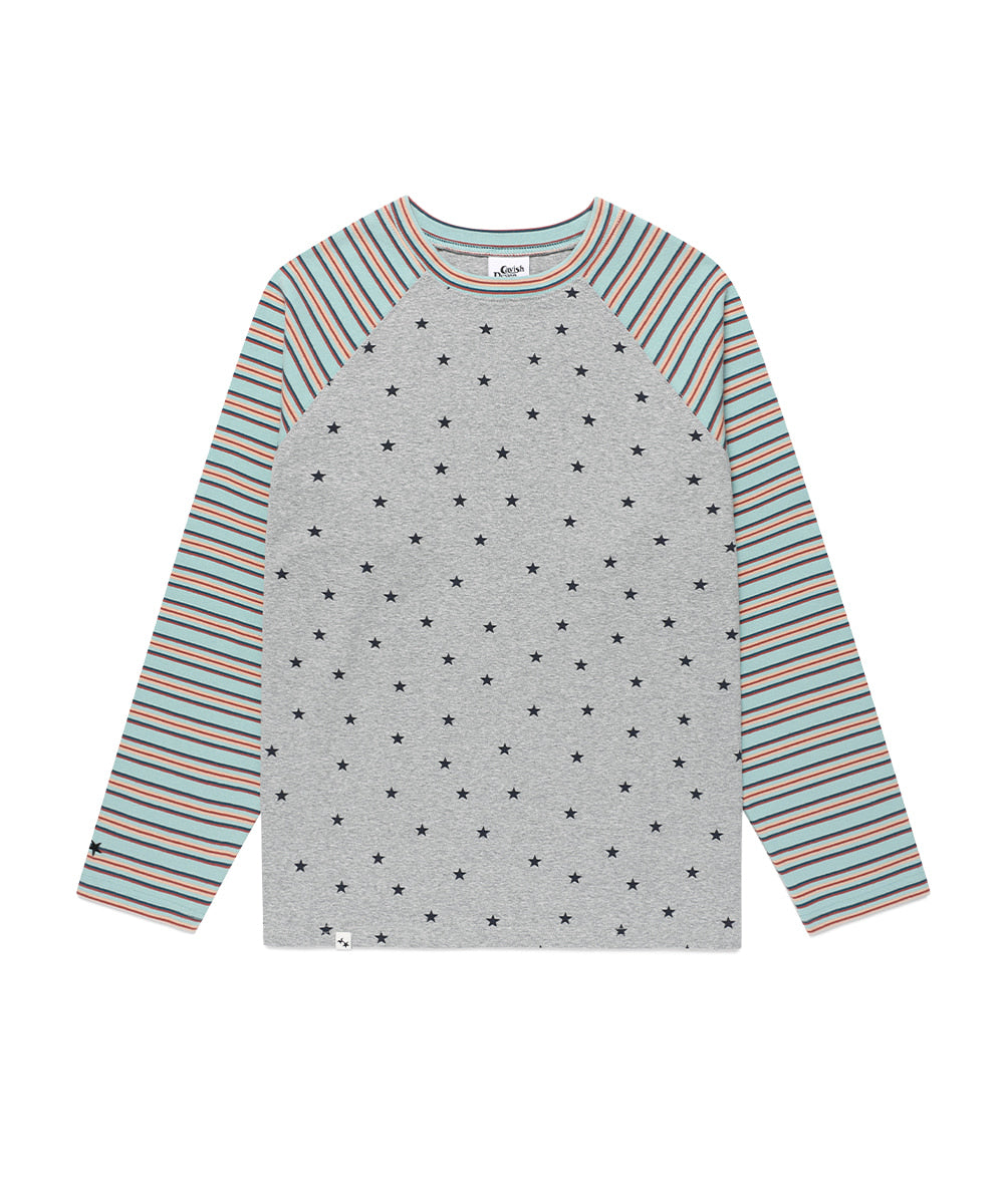 Cavish Striped Star Raglan Long Sleeve Tee