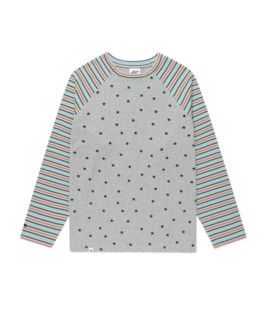 Cavish Striped Star Raglan Long Sleeve Tee