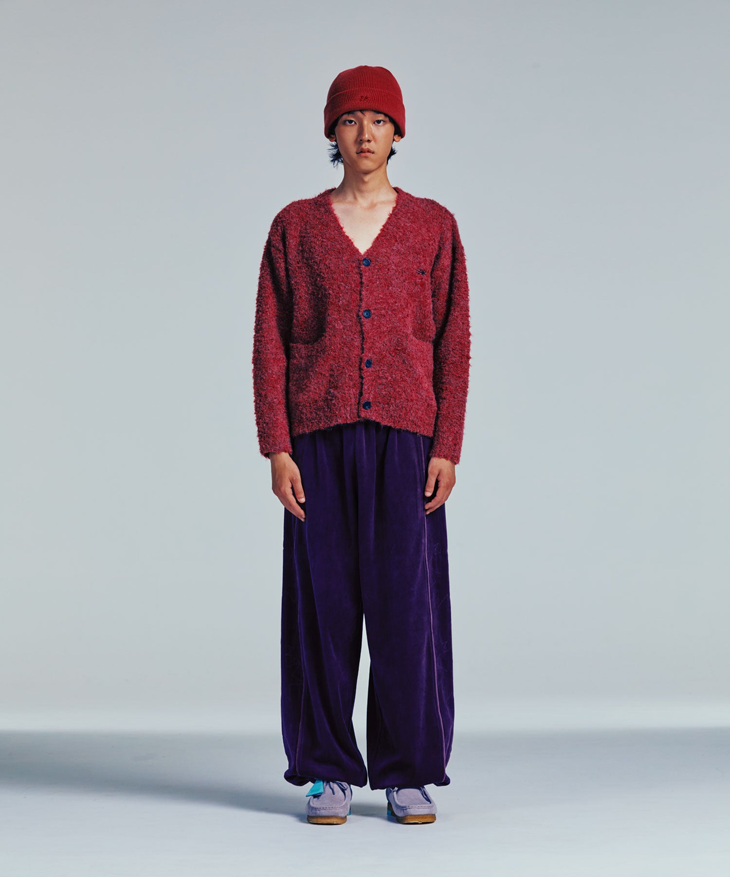 Nice Ghost Club Boucle 3Stars Logo Cardigan [Pink]