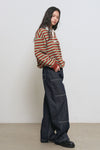 General Idea WOMAN Multi Stripe Rugby T-Shirt [BRICK]