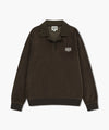 Marithé François Girbaud Classic Logo Collared Velour Sweatshirt Brown