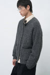 General Idea MAN Wool Blend Hairy Loose Fit Cardigan