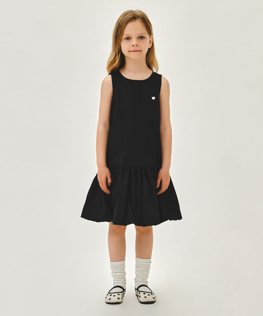 Marithé François Girbaud Kids Bubble Sleeve Sleeveless Onepiece Black