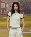 Marithé François Girbaud Mouvement W Classic Logo Slim Ringer Tee White