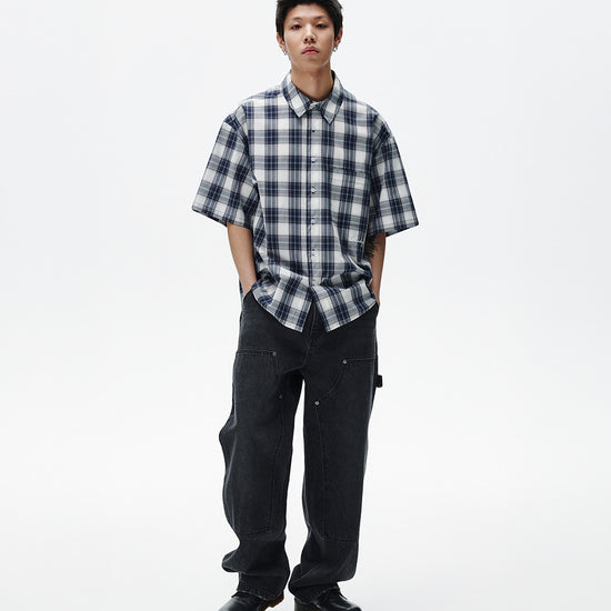 Mahagrid Ombre Check Half Shirt