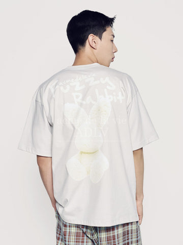 ADLV Doodle Fuzzy Rabbit Short Sleeve T-Shirt
