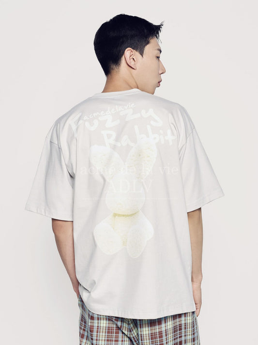 ADLV Doodle Fuzzy Rabbit Short Sleeve T-Shirt