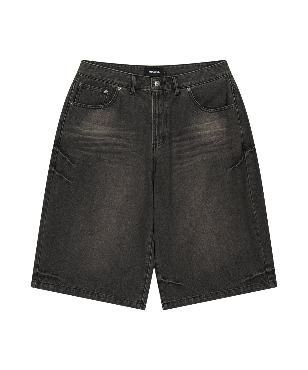 Mahagrid Bermuda Domingo Denim Short in Black