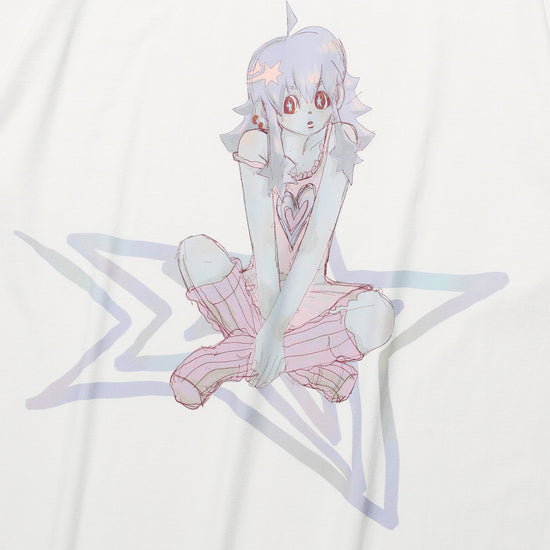 Nice Ghost Club Star Girl Big Big Tee [White]
