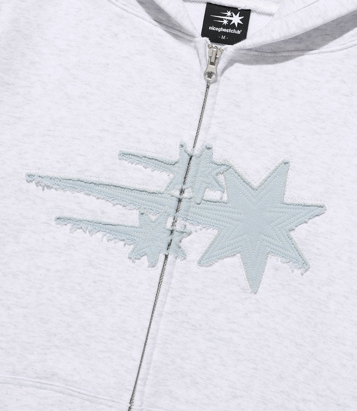Nice Ghost Club 3 Star Appliqué Hoodie Zip Up