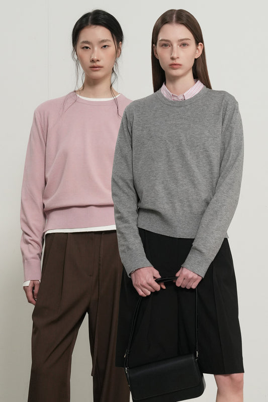 General Idea [2PACK] WOMAN RELAXED ESSENTIAL CREWNECK PULLOVER [4COL]