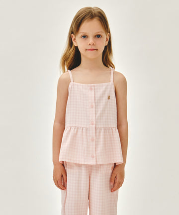 Marithé François Girbaud Kids Checked Sleeveless Blouse