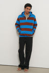 General Idea UNISEX Open Button Stripe Hoodie