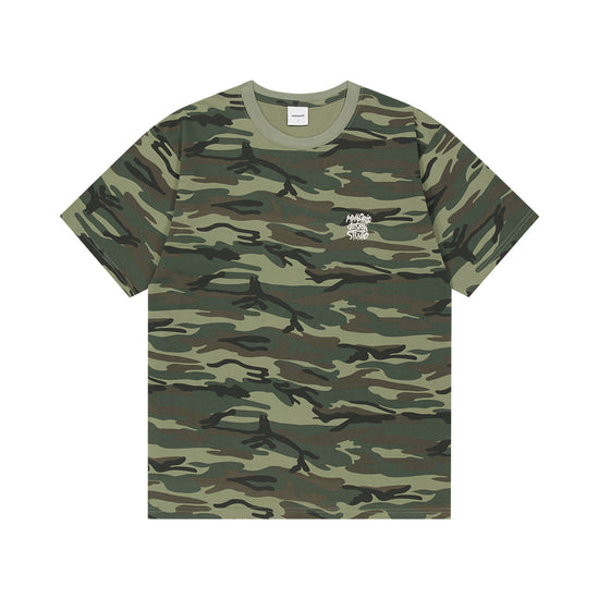 Mahagrid Camo Pattern Slash Logo Tee