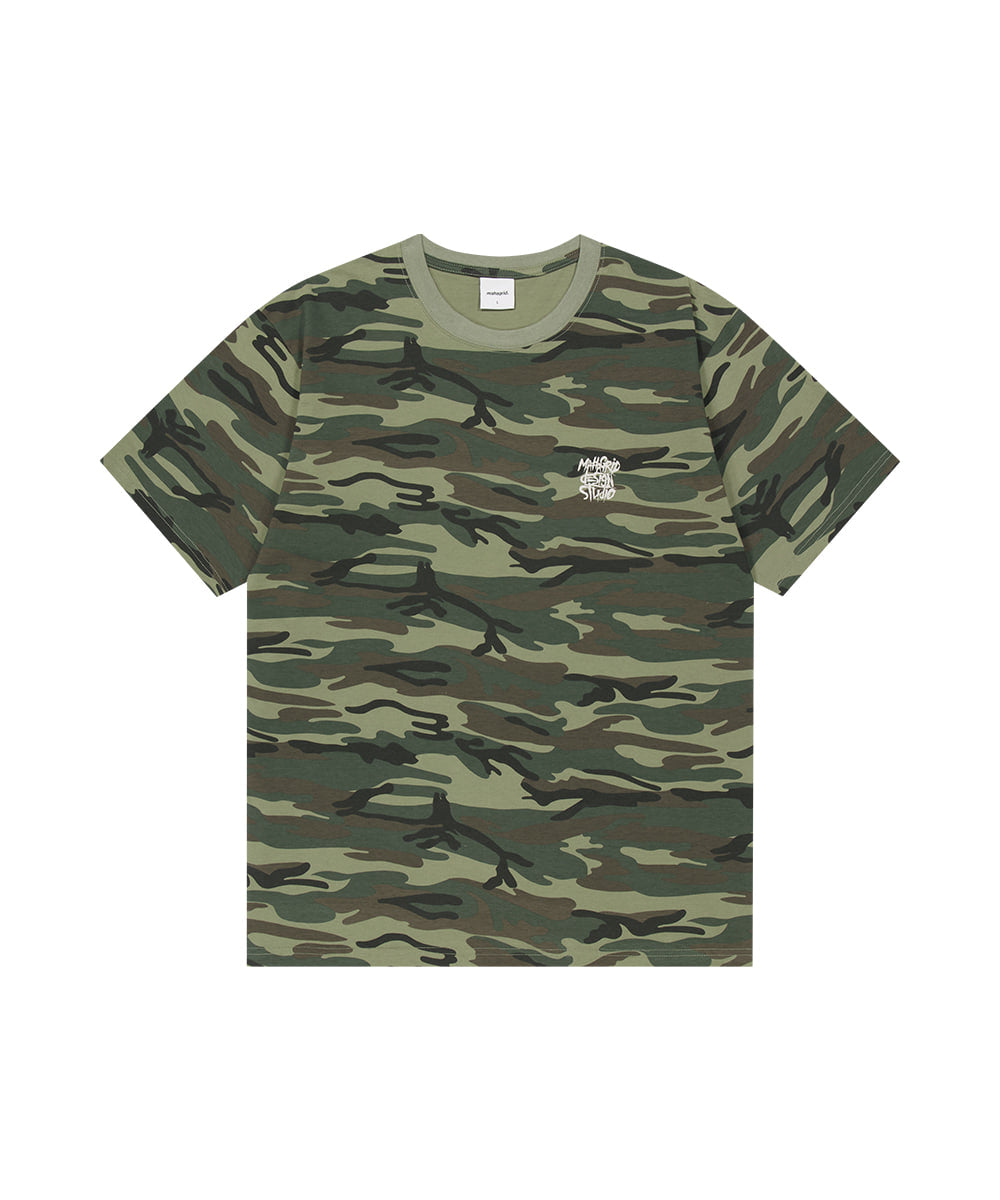 Mahagrid Camo Pattern Slash Logo Tee