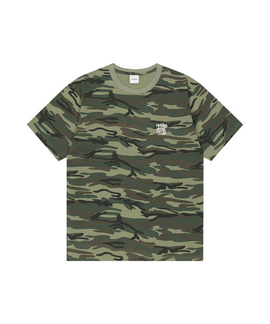 Mahagrid Camo Pattern Slash Logo Tee