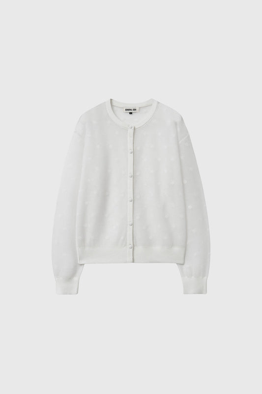 General Idea WOMAN Polka Dot Sheer Cardigan [WHITE]