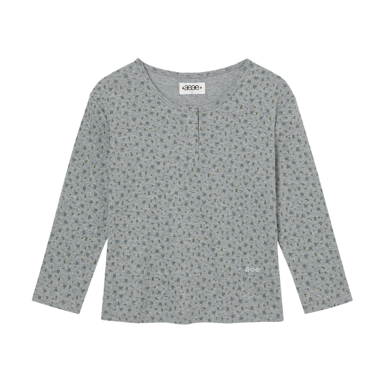AEAE Flower Henley Neck Tee