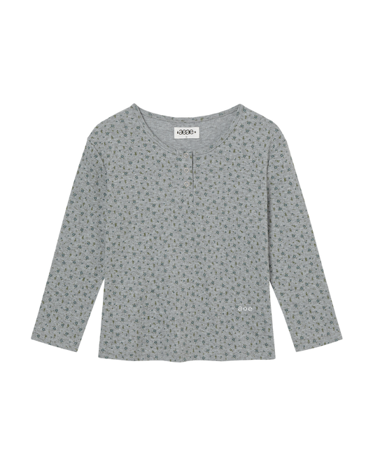 AEAE Flower Henley Neck Tee