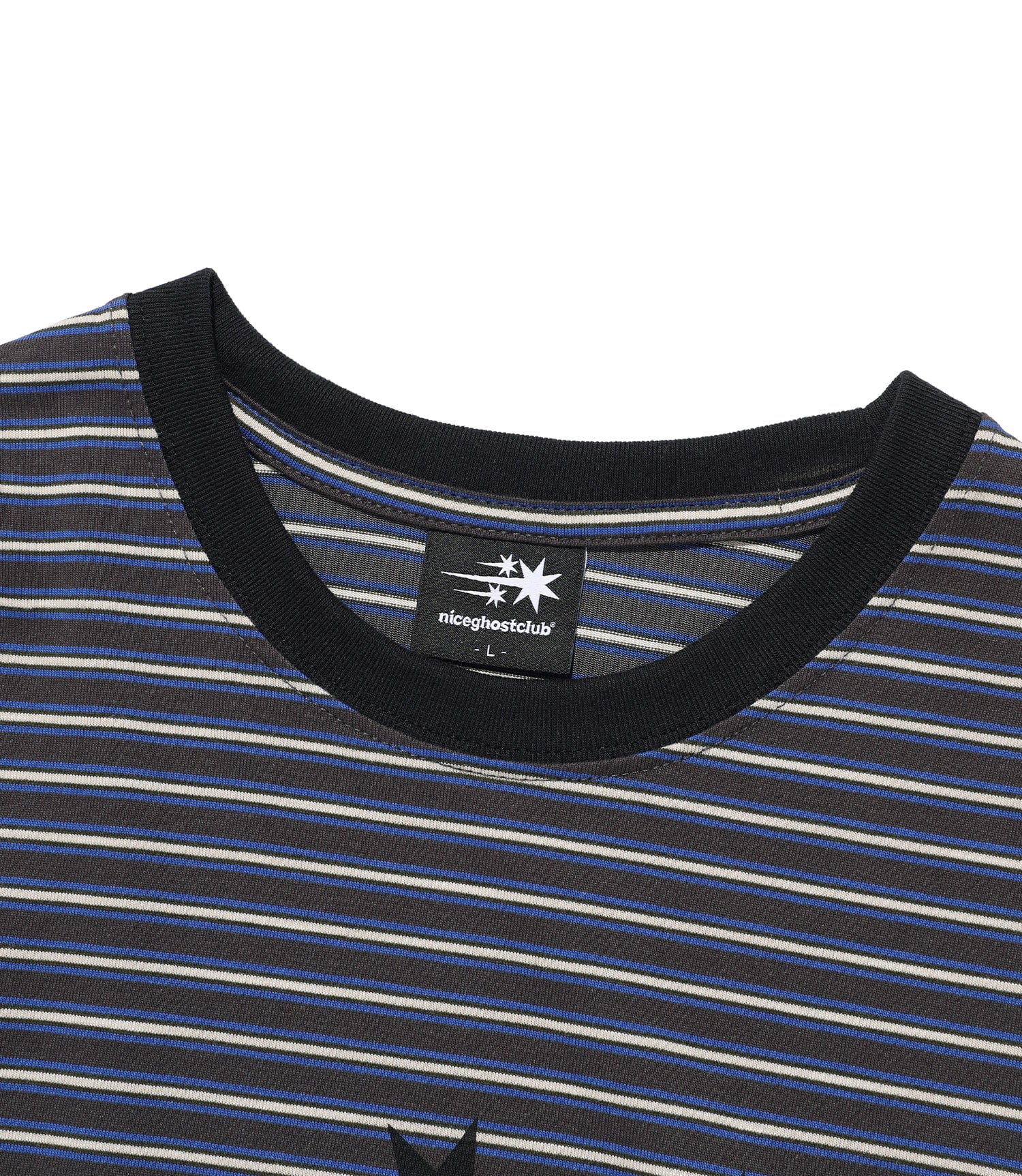 Nice Ghost Club Stripe 3-Star Long Sleeve Tee [Charcoal]
