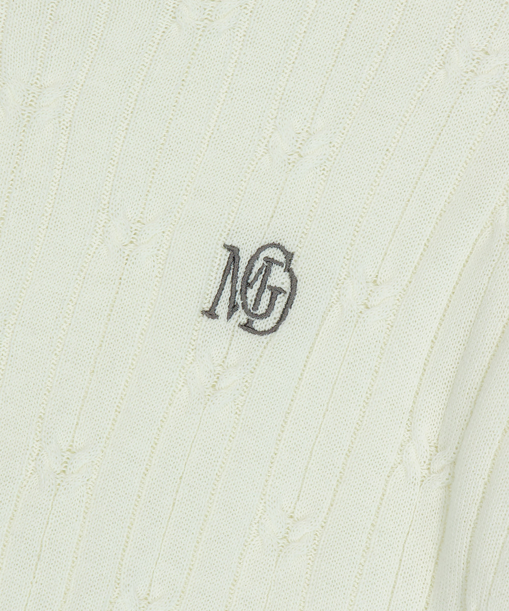 Mahagrid Cable Half Sleeve Knit