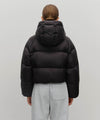 Marithé François Girbaud W Regular Logo Hooded Crop Down Jacket Black