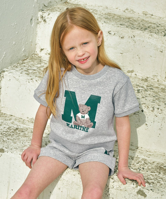 Marithé François Girbaud ENFANT M LOGO SWEAT HALF TEE Heather Gray