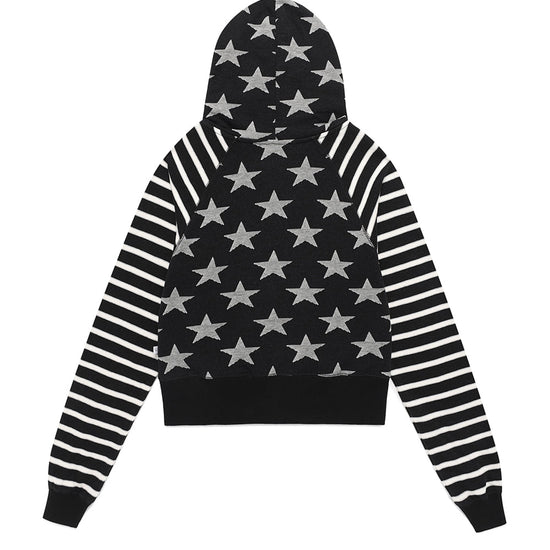 Cavish Women's Raglan Star Zip Up Hoodie