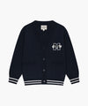 Marithé François Girbaud Kids Emblem V-Neck Oversized Cardigan Navy